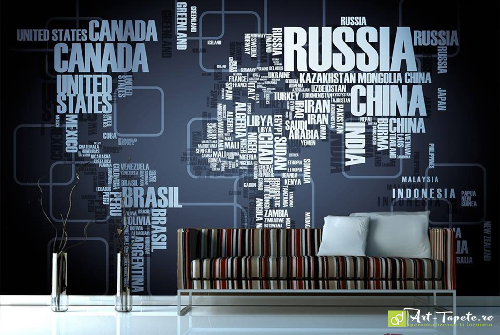 Fototapet Hartă lumii pentru Sufragerie, Tapet dormitor