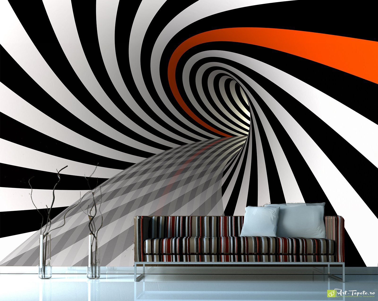 Fototapet Tunel Hipnotic, Tapet decorativ 3d pentru living si dormitor