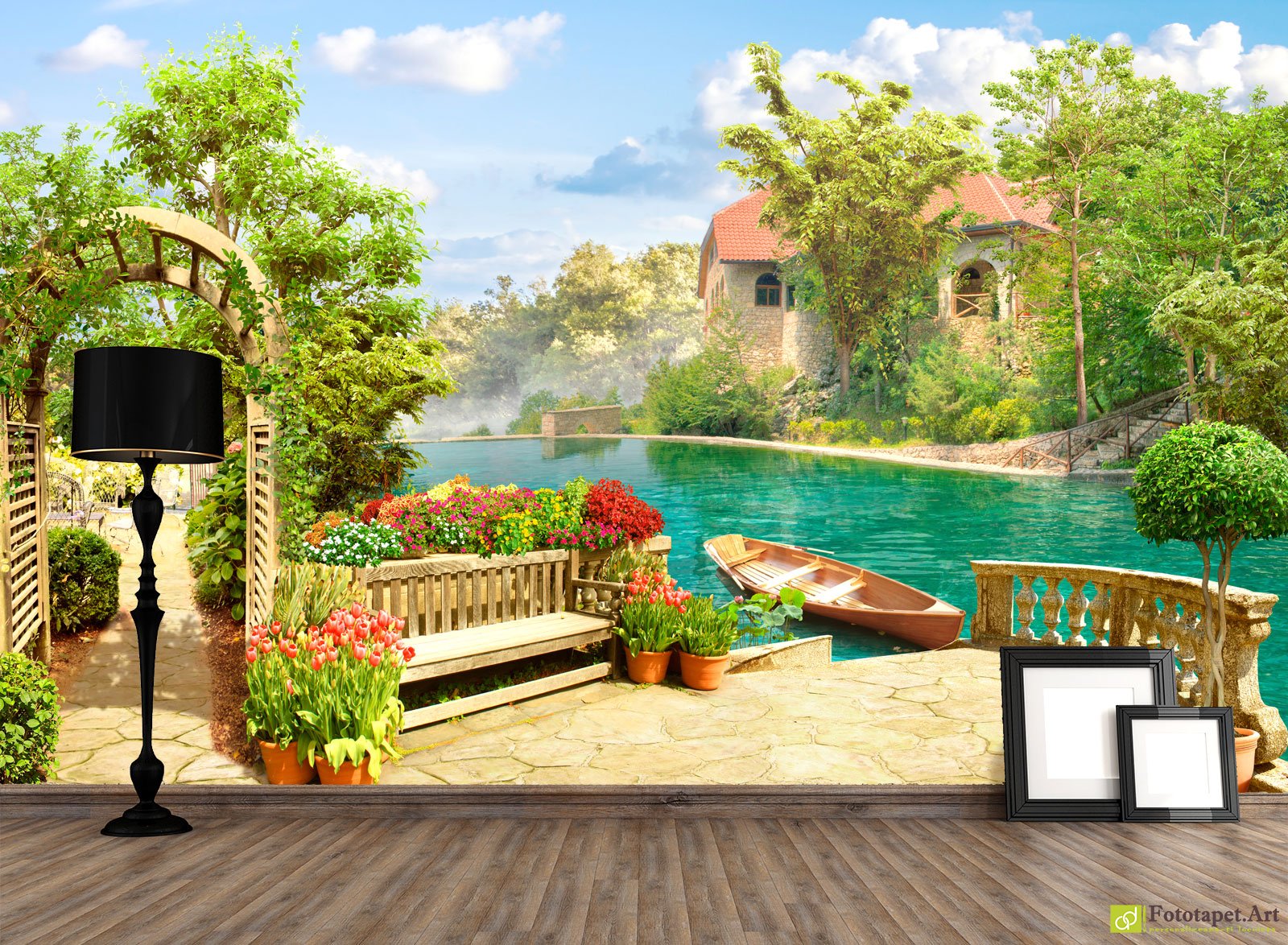 Fototapet Fresco, liniste in padure | Tapet dormitor ieftin