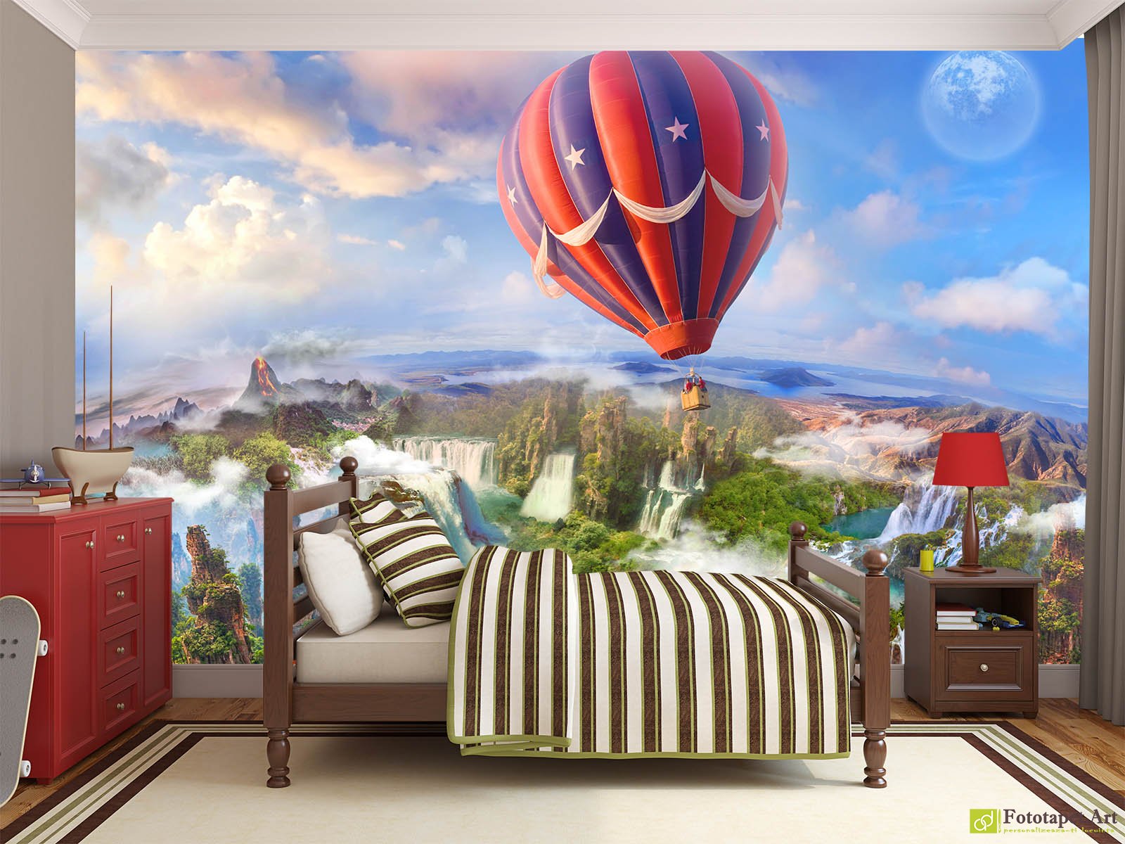 Fototapet pentru copii Balonul de aer in cer