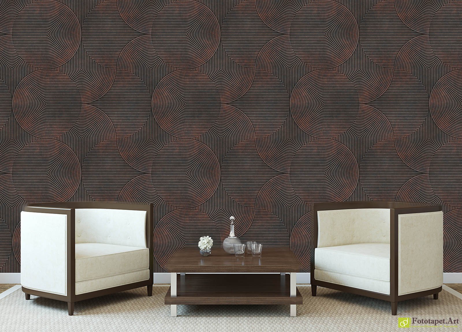 Fototapet de perete Cercuri 3D optic, tapet decorativ