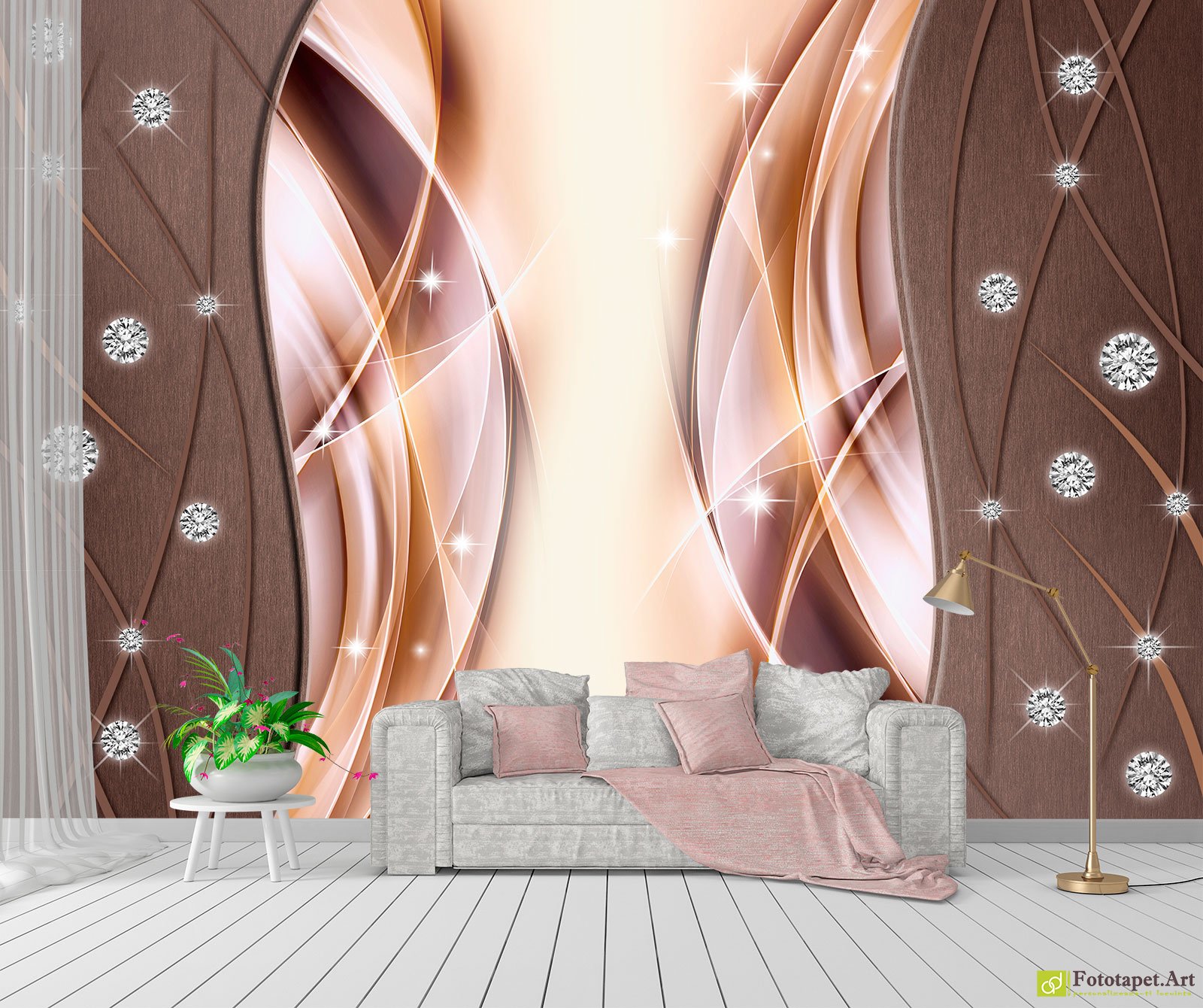 Fototapet modern Fundal abstract și pietre, tapet 3d living