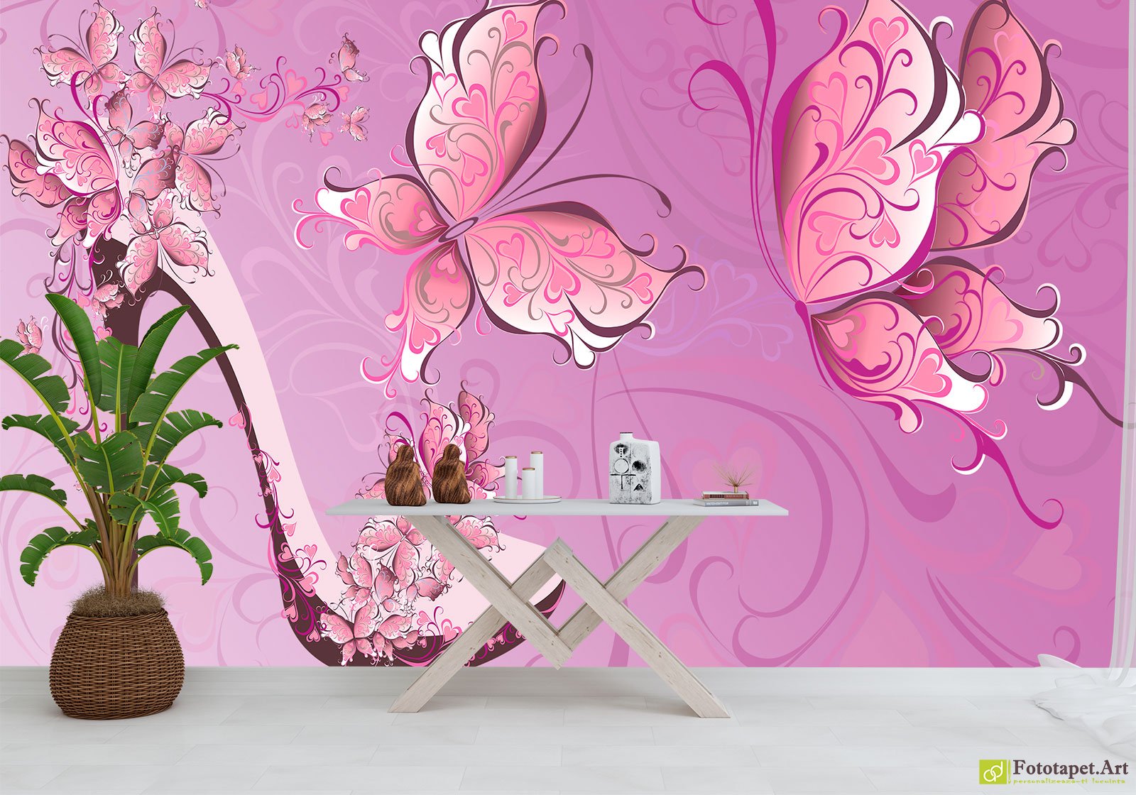 Fototapet Fluturi si Pantofi, tapet abstractie