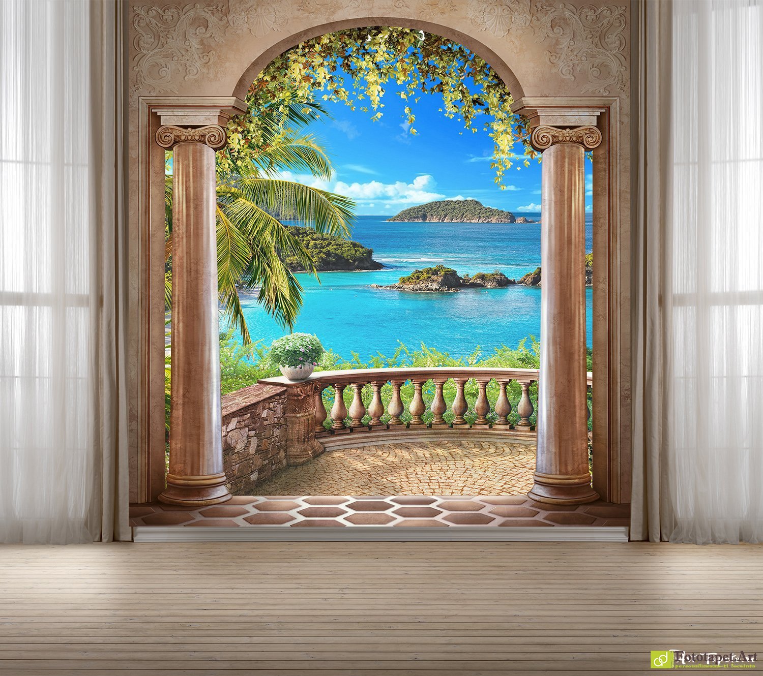 Fototapet Vedere Panoramică Tropicală | Tapet dormitor