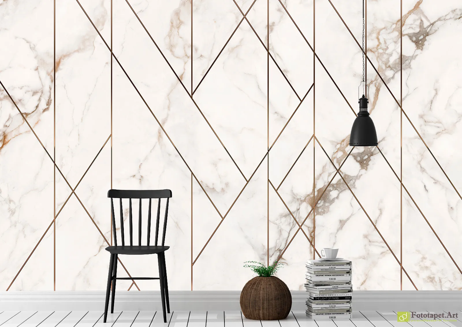 Fototapet dormitor/living marmură și linie, tapet decorativ la comanda