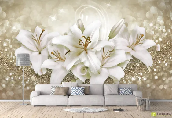 Fototapet Flori - Flori pe fundal festiv