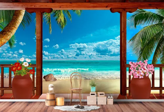 Fototapet - Vacanță la Plajă, tapet bucatarie 3d