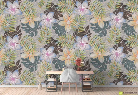 Fototapet Flori  la comandă - Fundal cu flori