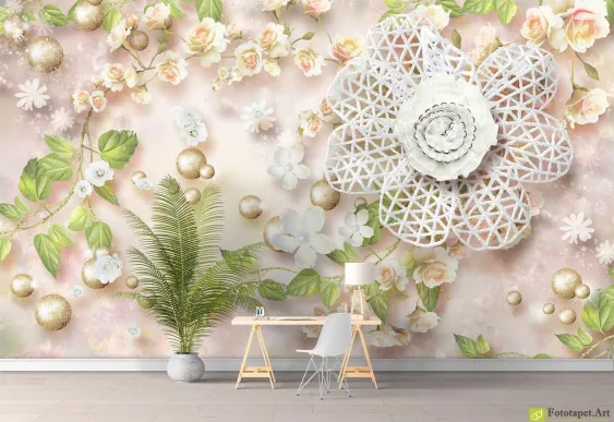 Tapet cauciucat bucatarie - Trandafiri, flori dantelă
