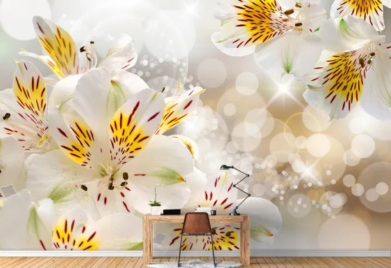 Tapet cauciucat bucatarie - Alstroemeria