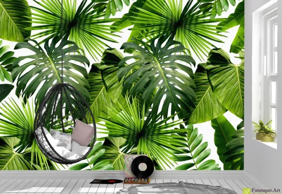 Fototapet  - Natură Exotică, tapet frunze tropicale