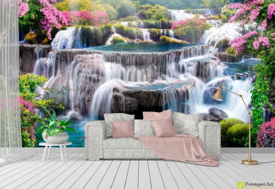 Fototapet - Cascadă frumoasă, fototapet dormitor