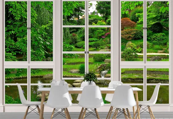 Fototapet Natură - Grădina Verde, tapet decorativ. tapet 3d