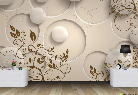 Fototapet 3D Cercuri, Tapet decorativ 3d personalizat la comanda