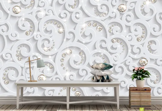 Fototapet 3d Iluzii si Diamante, tapet 3d decorativ personalizat