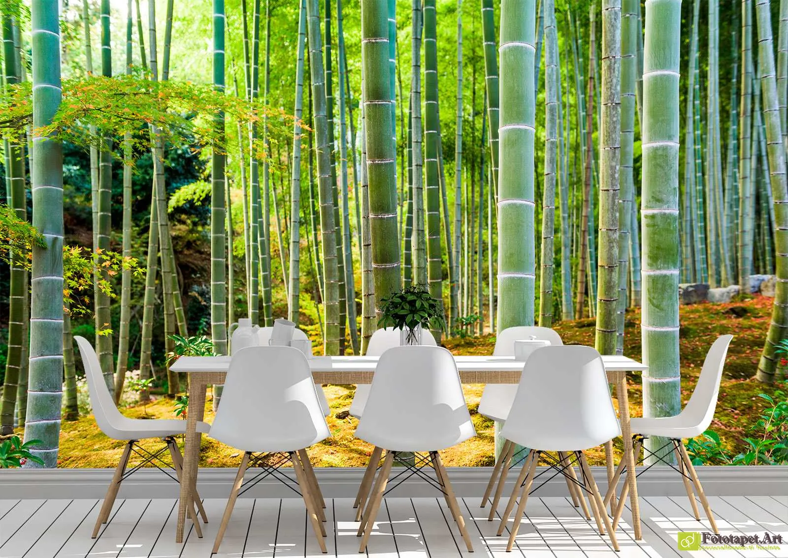 Fototapet Peisaje Padurea de Bambus in bucatarie