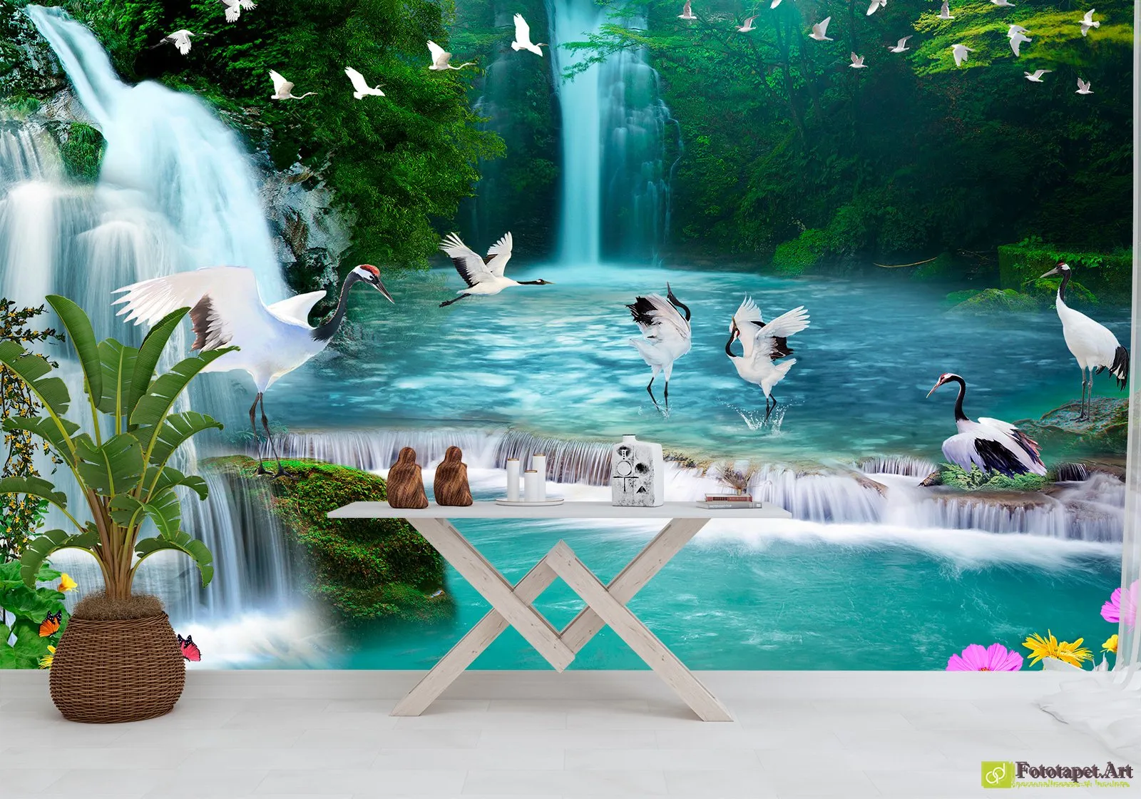 Fototapet Colț de Paradis, tapet foto pentru dormitor.