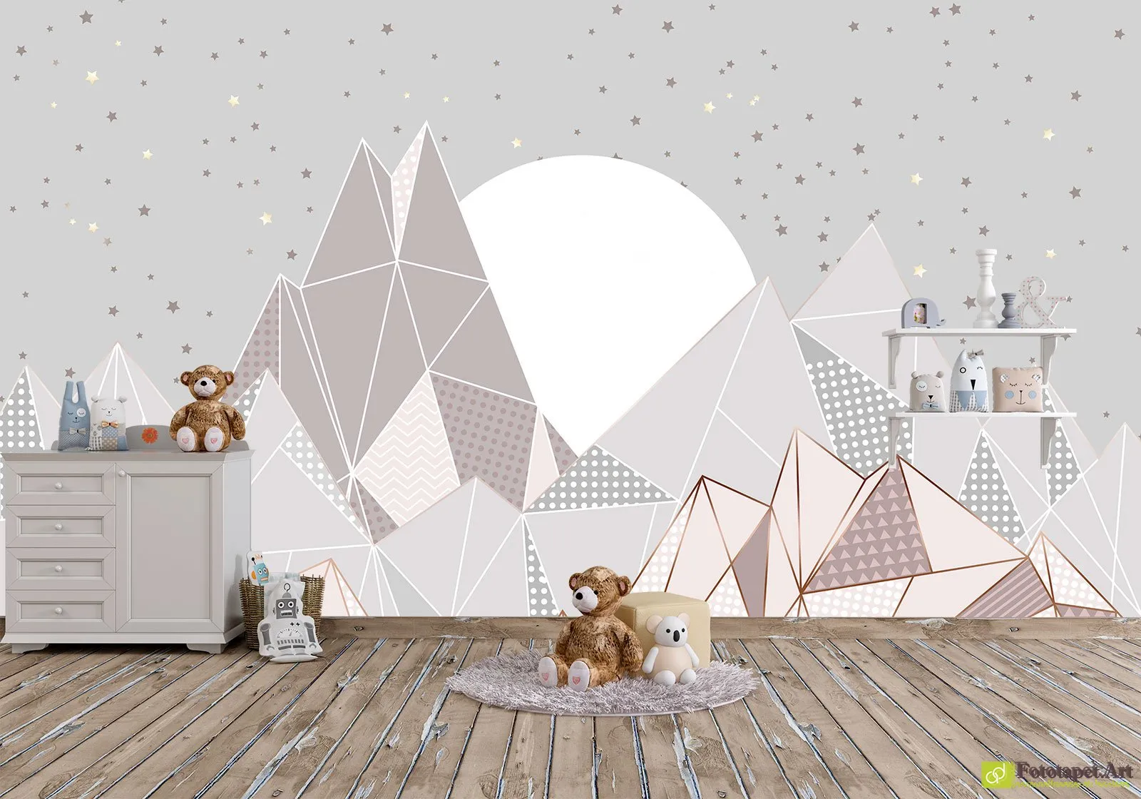 Fototapet pentru copii Munți și stele