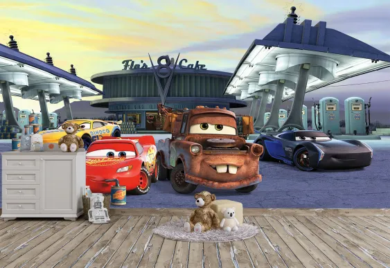 Fototapet disney Pit Stop la Flo, tapet camera copii la comanda