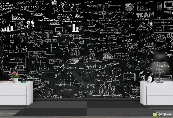 Fototapet Strategia de afaceri, tapet decorativ personalizat in living si hol