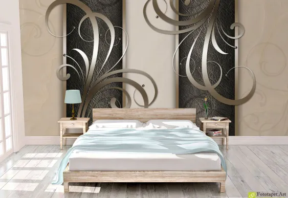 Fototapet pe perete Fluide Metalice, Tapet decorativ