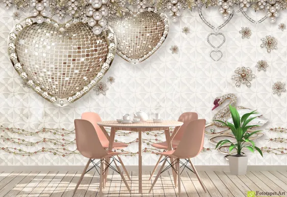 Fototapet Flori de decor fundal deschis, Tapet modern