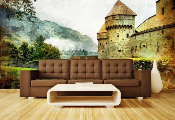 Fototapet Castel de Vis, retro | Tapet decorativ