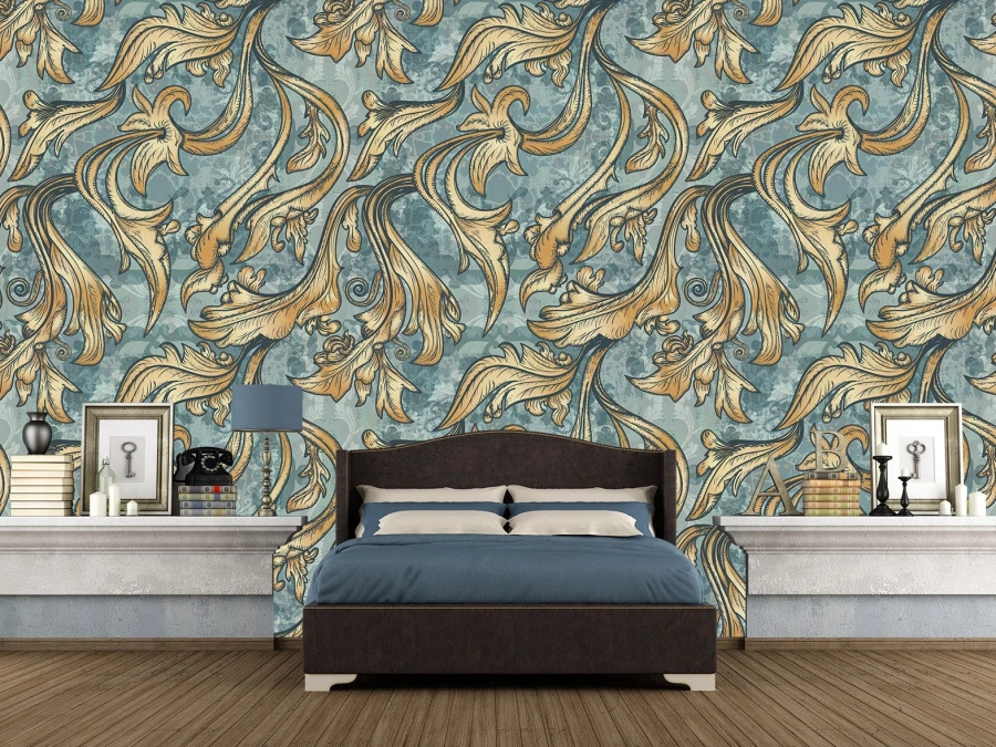 Fototapet Retro Bucle în stil vintage | fototapet bucătărie