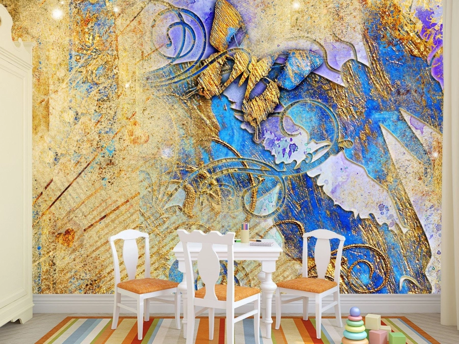 Fototapet Zbor Artistic, Fluture Vintage | tapet bucătărie