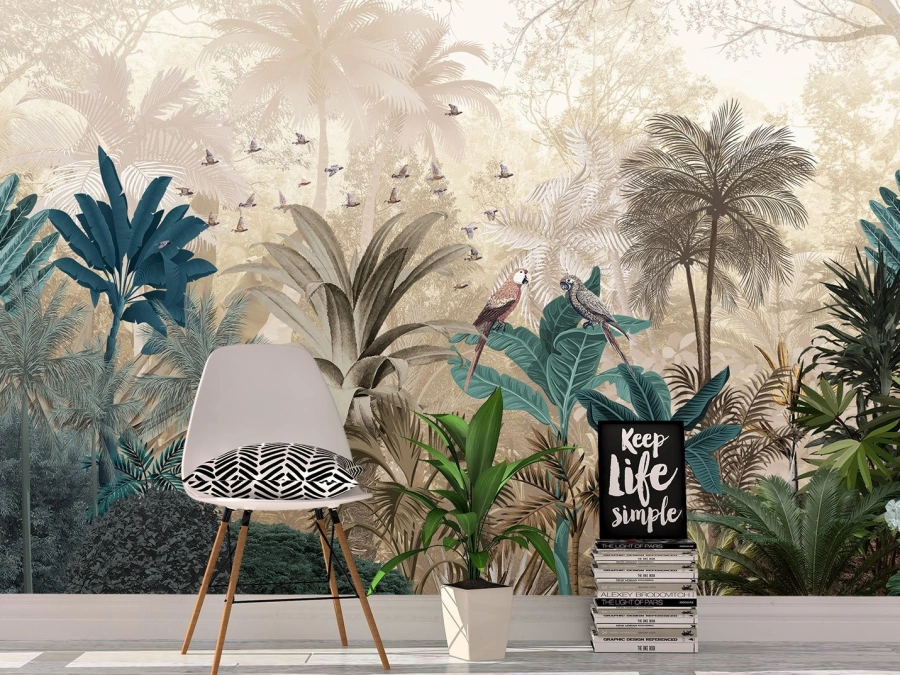 Fototapet plante și frunze, Junglă | tapet bucătărie online