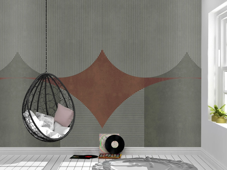 Fototapet Linii Asimetrice, Fototapet modern minimalist - forme asimetrice pentru spații creative