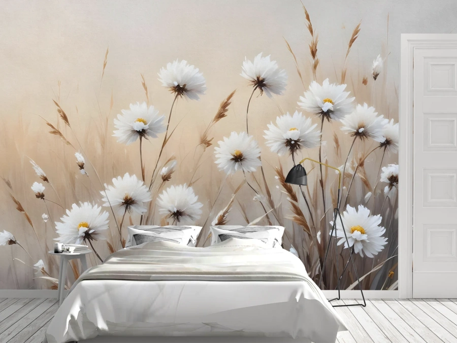 Oferă prospețime și eleganță dormitorului tău, Tapet decorativ pe perete