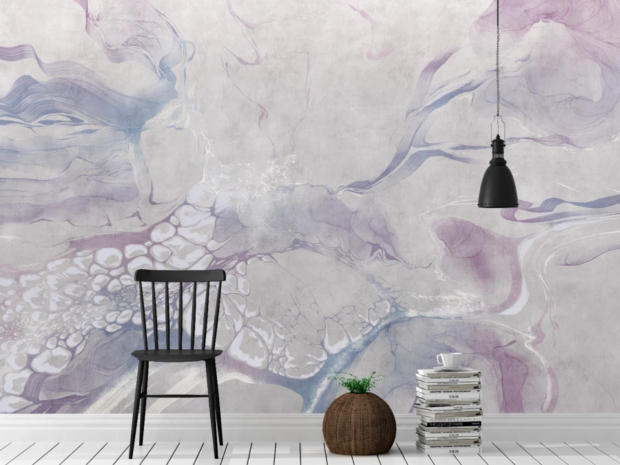 💜 Fototapet abstract mov și albastru – Design artistic pentru perete
