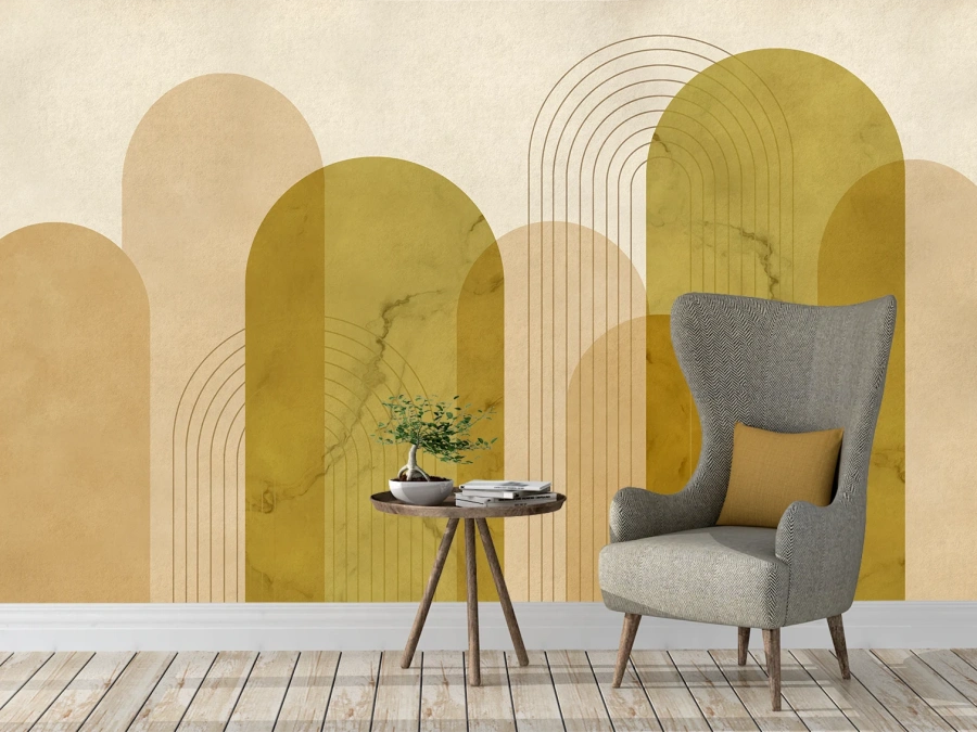 Ideal pentru living, birou sau hol. Tapet modern pe perete.