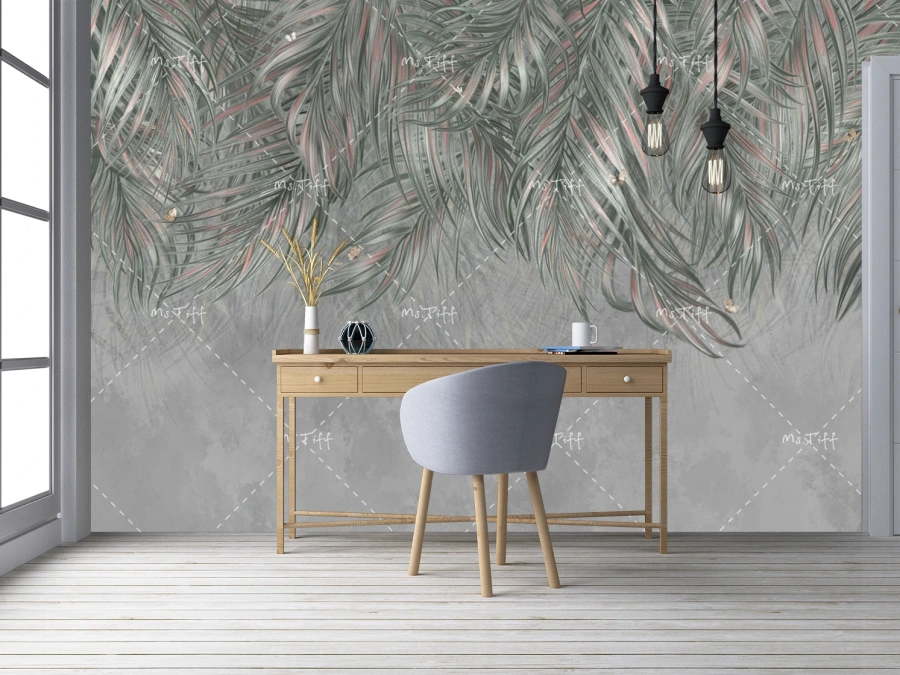 Fototapet tropical elegant cu frunze exotice