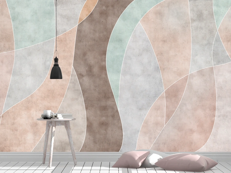 Fototapet abstract în nuanțe pastelate. ✓ Ideal pentru livinguri moderne și spații luminoase