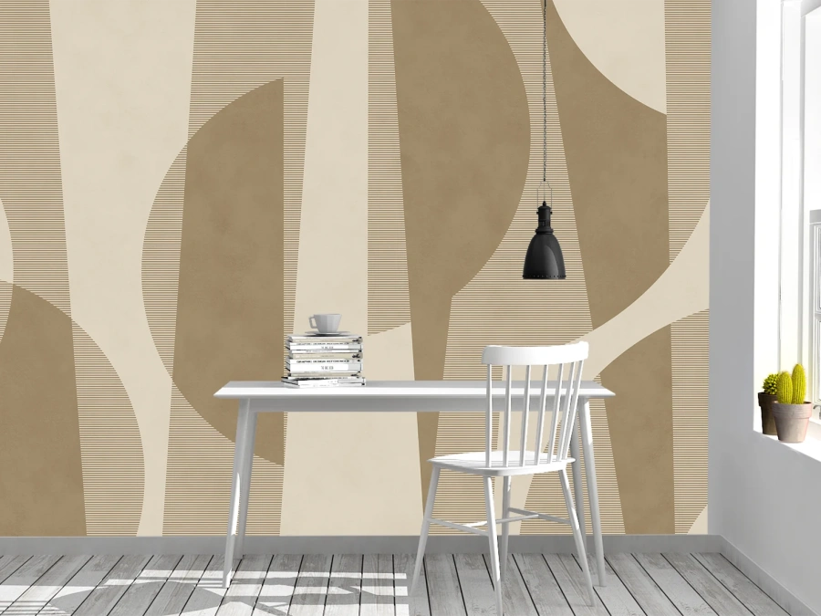 Fototapet abstract în nuanțe bej-maro pentru un decor modern și rafinat