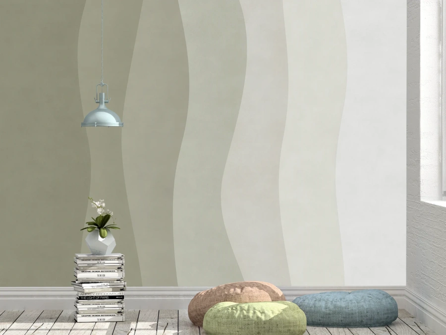 Fototapet modern în nuanțe neutre.