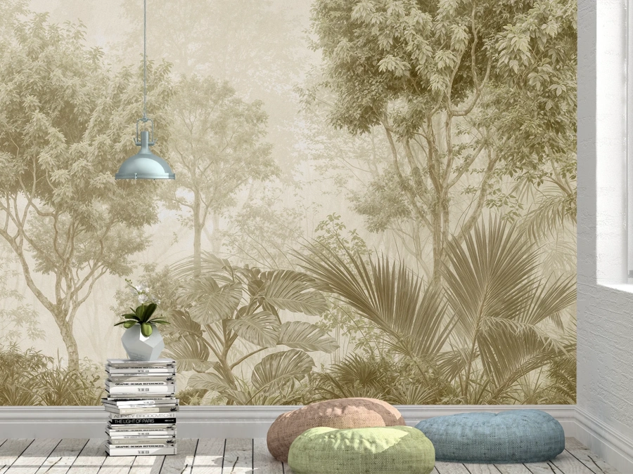 Creează căldură, confort și un decor natural rafinat. Tapet pe perete