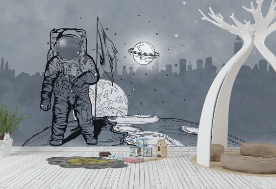 🚀 Fototapet Astronaut și explorare spațială pe lună